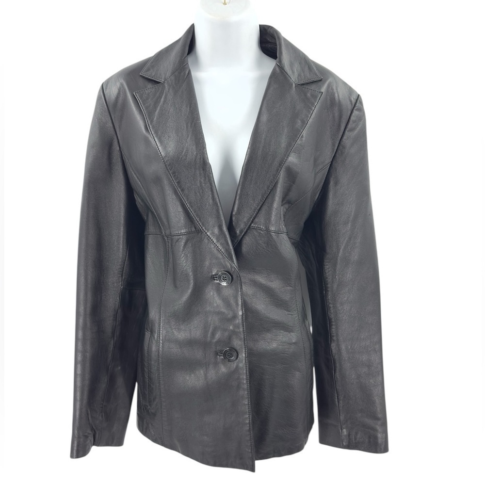 Wilsons Leather Jacket Womens Large Lined Coat Y2K Classic Biker Moto Old Money